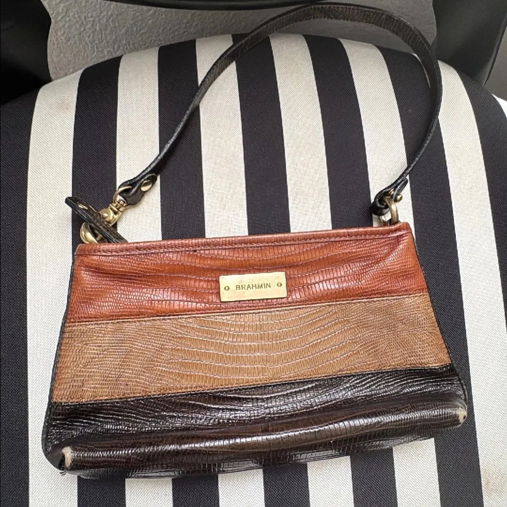 Brahmin Tri-Color Leather Wristlet